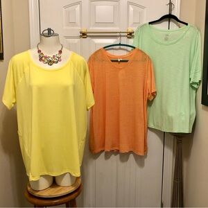 Cato Yellow Green and Orange Boxy Short Sleeve Tees NWT 18/20 WOMEN PLUS SIZE